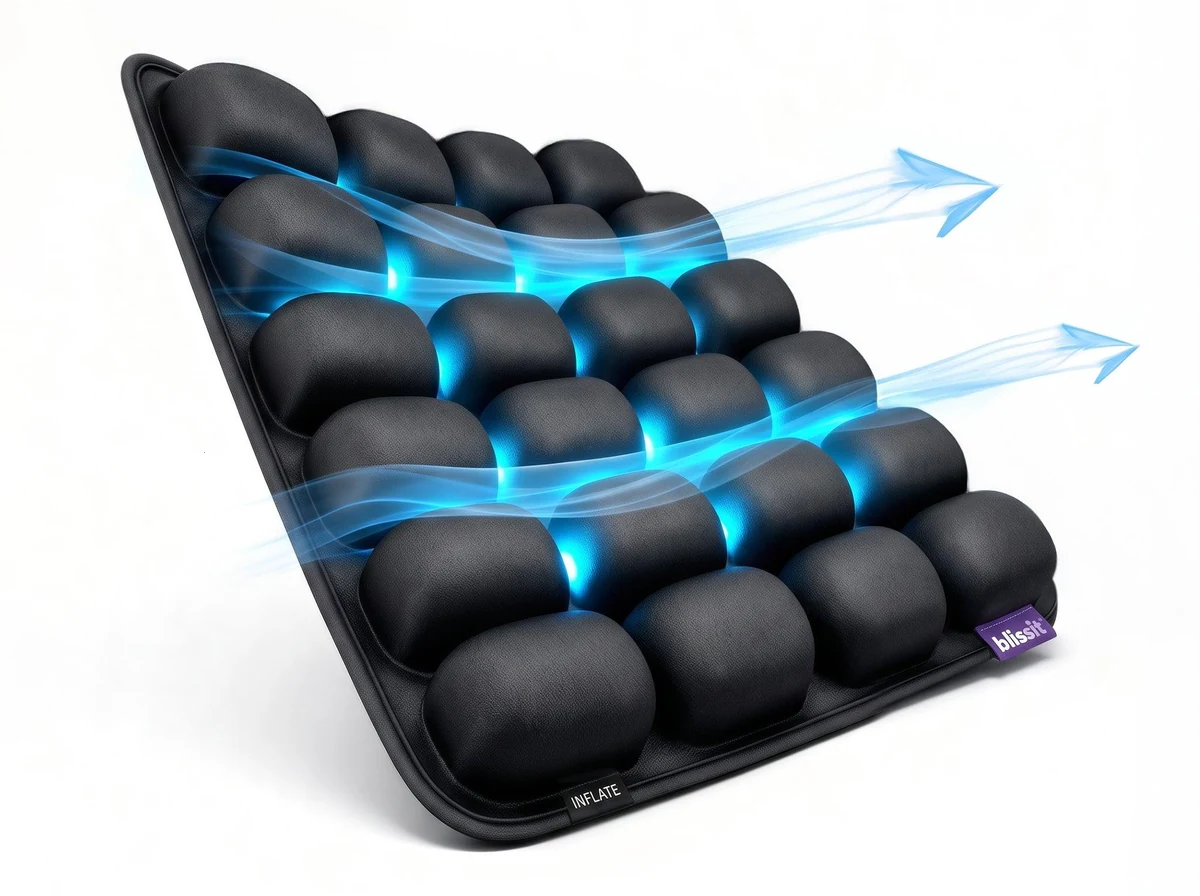 Blissit™ 24-Cell Inflatable Travel Cushion Guide (Outbound Partner Offer: Hatmeo™ CoolGel+ Seat Cushion) Everyday Experience
