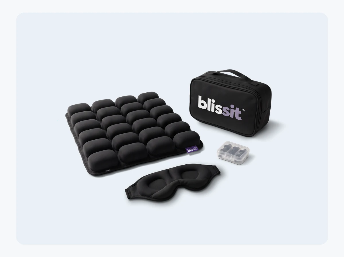 Blissit™ 24-Cell Inflatable Travel Cushion Guide (Outbound Partner Offer: Hatmeo™ CoolGel+ Seat Cushion)